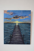 Docking at Sunset- Original acrylic painting 11x14